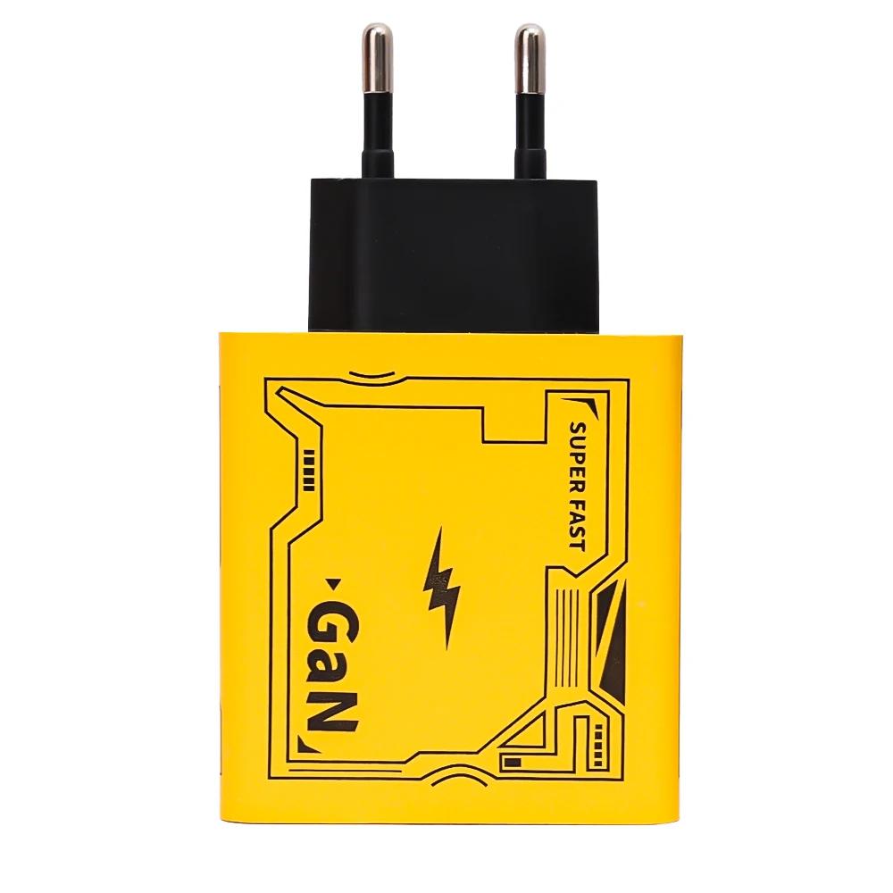 120W GaN USB Charger Fast Charging Type C 2 Ports Mobile Phone Adapter EU/US/UK Plug Quick Chargers For iPhone Samsung Xiaomi