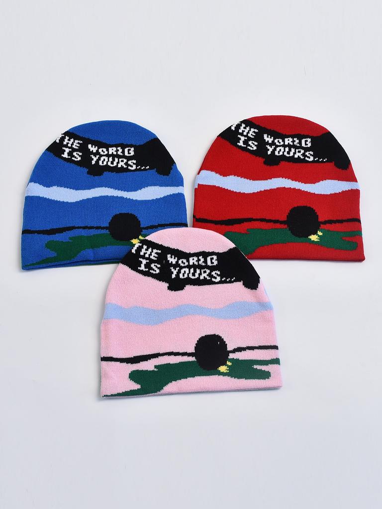 Jacquard Soft Knitted Hat Winter Cold Protection and Warmth Beanies Cap for Men Women