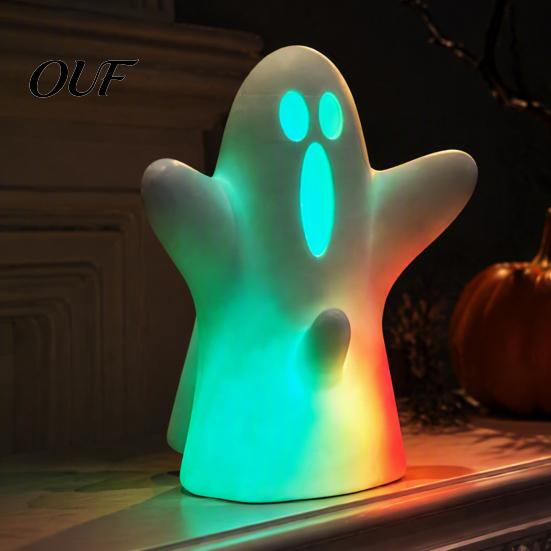 Unique Halloween Gifts for Friends Ghost Decorative Light, Spooky LED Table Lamp Ornament, Funny Desktop Decoration Cute Statue with Lights