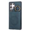 For Samsung Galaxy S24 Ultra Case Card Holder Kickstand Leather+TPU Phone Cover with Ring Holder