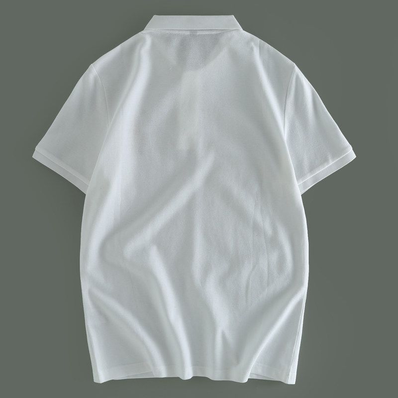 Men's Summer Cartoon Embroidered Polo Shirt, All-Cotton Business Casual Short-Sleeve T-Shirt, Export Surplus Stock