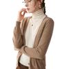 Women's French Style Cashmere Sweater with Layered Collar - Soft, Loose, and Versatile Knit Cardigan