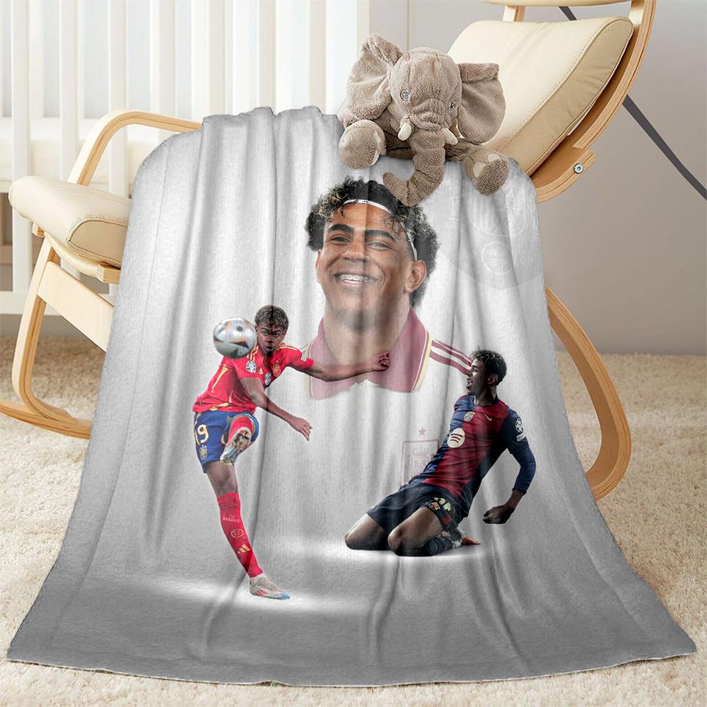 Lamine Yamal's Barcelona Player Celebration Blanket Warmthful Decor Great for Office Bed Sofa Four Seasons Universal Digital Print Gifts For Family Or