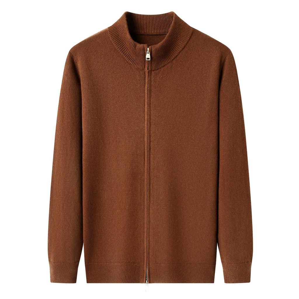 470g Men's Old Money Style Wool Zipper Cardigan Sweater - Thick Warm Knitwear