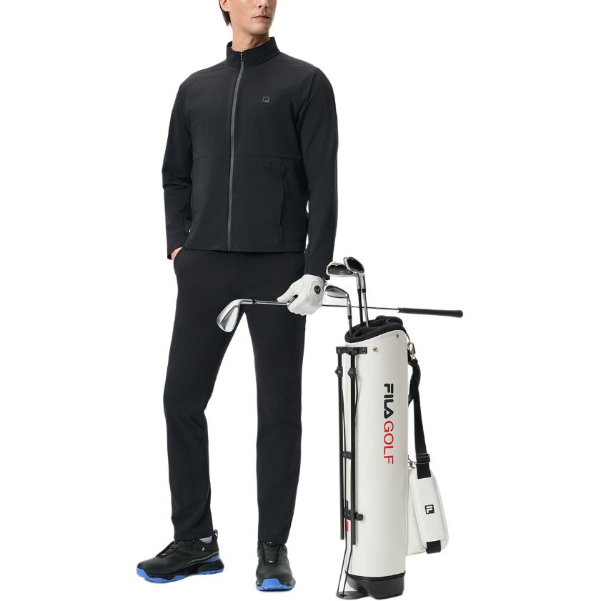 FILA Golf Series Casual Fashion Simple Versatile Stand Collar Jacket Men Jacket Deep-Black A11M525701F-BK
