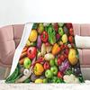 Fresh Lemons Throw Blanket Fruits Vegetables Theme Flannel Blanket Super Soft Lightweight Blanket for Bed Sofa Couch Living Room