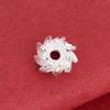 S925 Sterling Silver Leaf and Sawtooth Wheel Bead Spacer for DIY Buddhist Bracelet Jewelry