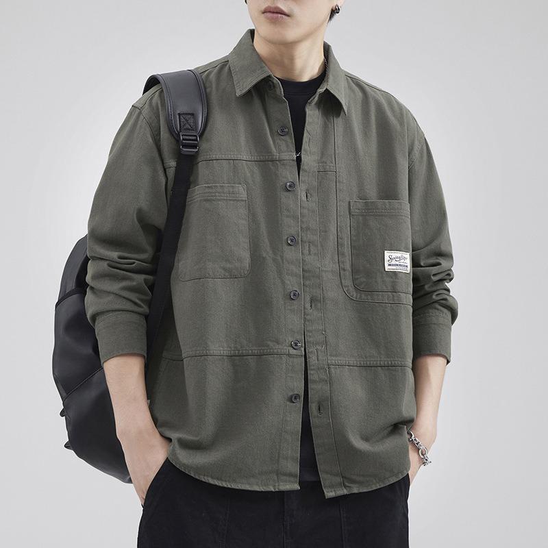 Frühling und Herbst Neue Herren Retro Lockere Hemdjacke