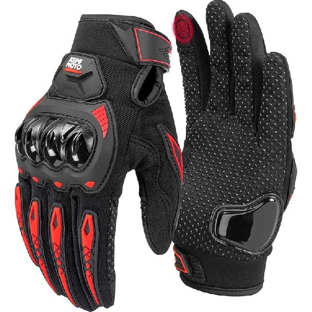 KEMIMOTO Motorcycle Gloves For Men/Women, Touchscreen Dirt Bike Gloves With Shell, Anti-Slip For Motorbike, Riding, Racing, Cycling, Dirt Bike, ATV,