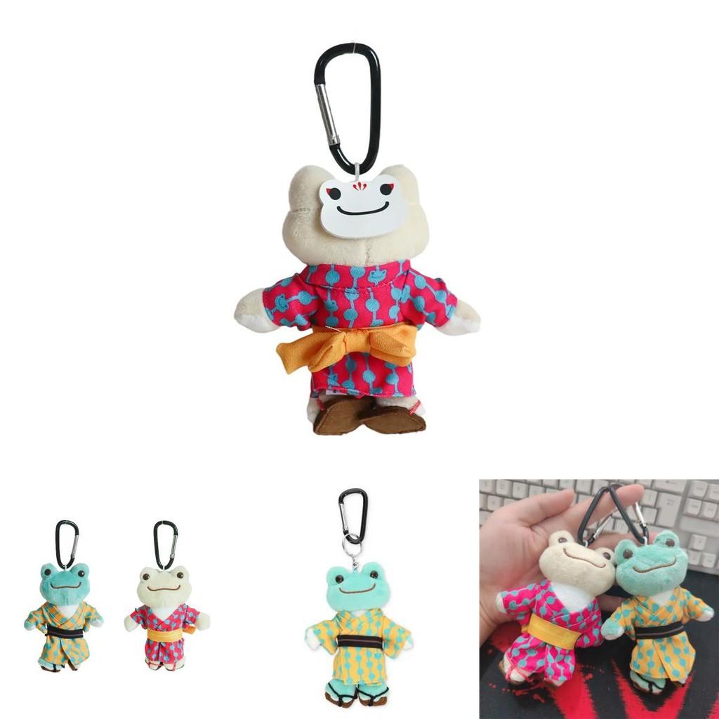 Cute Kimono Smiling Big Eyes Frog Plush Toy Keychain Pendant For Backpack And Gift