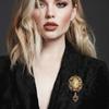 Vintage Style Cameo Brooches Crystal Rhinestones Queen's Cameo Brooch  Clothing Decoration