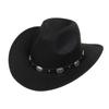Western Cowboy Top Hat Spring And Autumn New Jazz Hat Big Brim Pentagram Belt Accessories Felt Hat Men And Women