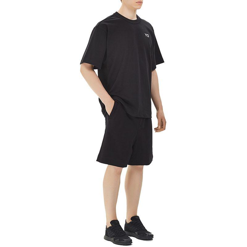 Y 3 T Shirts Men's Black Crew Neck Moderate Straight Fit FP8696
