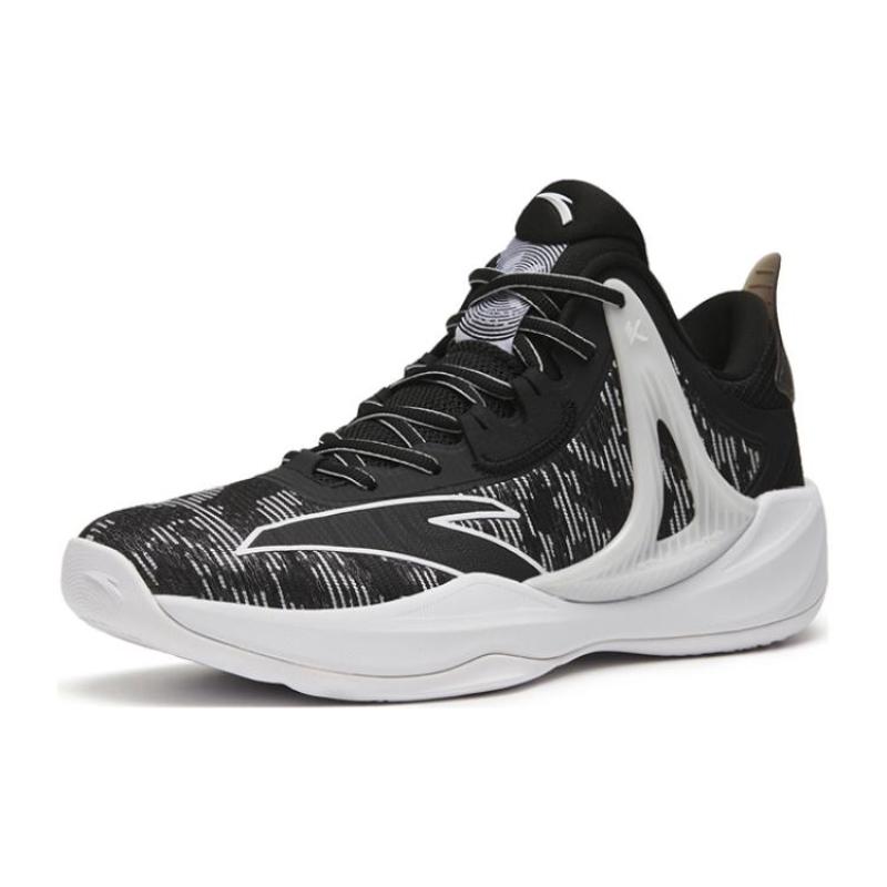 Anta Light Cavalry 8 Comfortable Abrasion Resistant Breathable Low top Basketball Shoes Men's Black White Sneakers 112321603-3