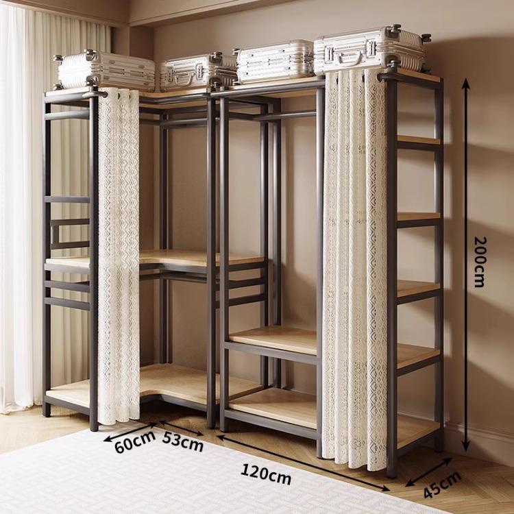 Vertical Metal Corner Coat Rack for Bedroom or Entrance