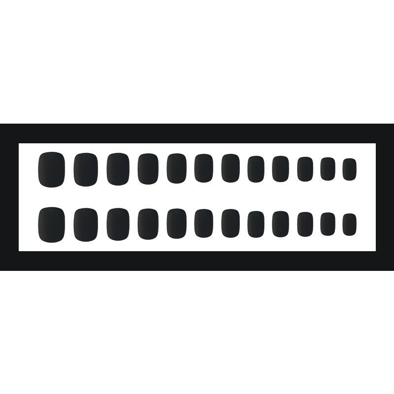 Short Black Removable Frosted Round Nail Tips with Wearable Jelly Glue