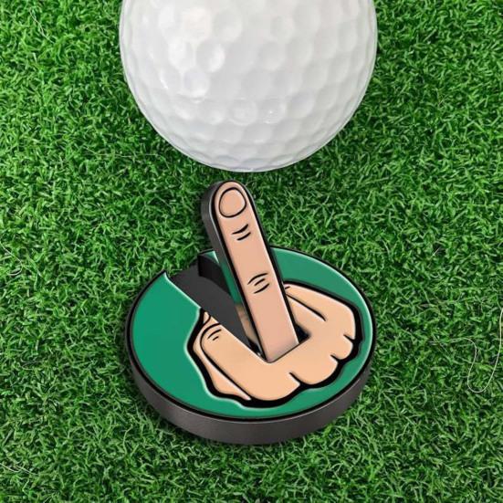 Middle Finger Golf Ball Marker with Magnetic Hat Clip Waterproof Ball Alignment Tool