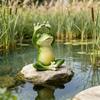 Garden Frog Ornament Small Waterproof Sitting Frog Resin Frog Sculpture Figurine Cute Standing