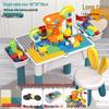 Large Particle Multifunctional Building Blocks Table for Early Education Games