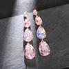 Luxury Teardrop Long Earrings Full Rhinestone Exaggerated Dangle Earrings Fashionable Elegant Versatile Jewelry For Women