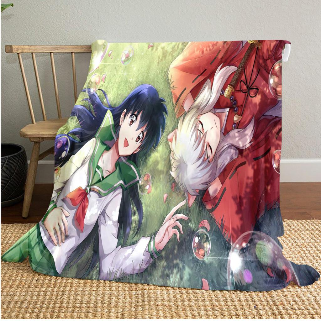 Inuyasha Plush Blanket Soft Comfortable All Seasons blanket Sofa Office Naps blanket Outdoor Travel throw Perfect Gift