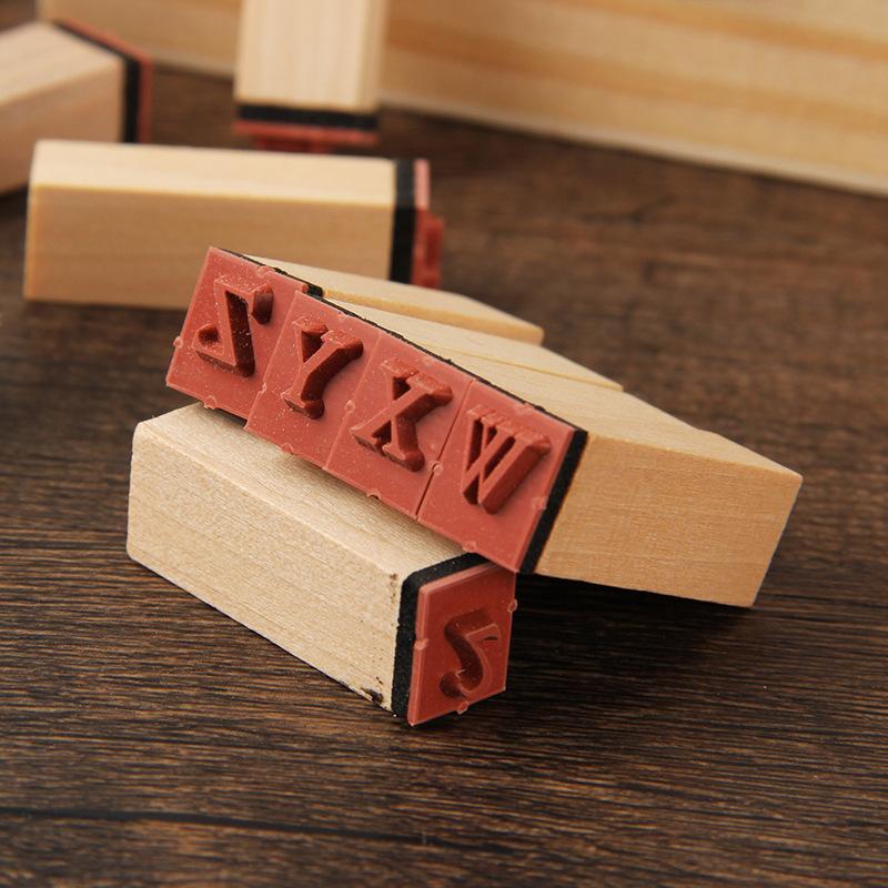 36 pieces of ink mud wood combination set seal alphanumeric typewriter body Ming Dynasty hand account seal B Typewriter Font Seal