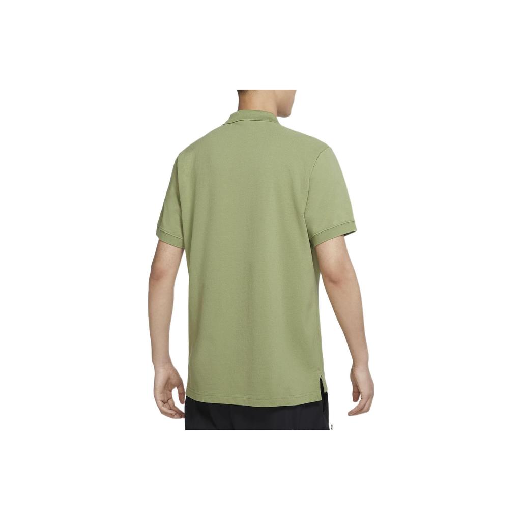 Nike Sportswear Embroidered Logo Solid Color Polo Shirt Men Tops Green CJ4457-334