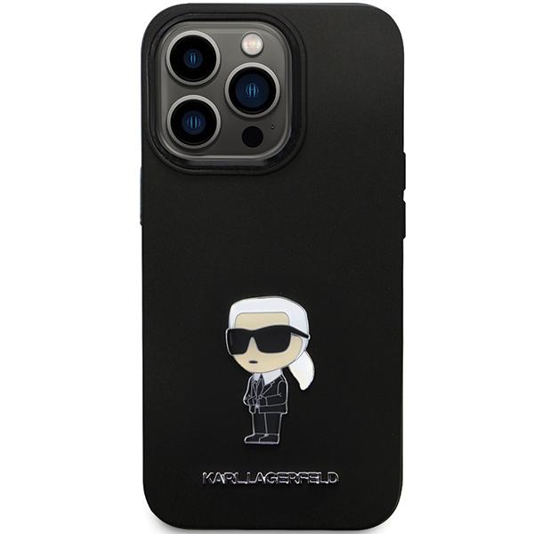Karl Lagerfeld KLHCP14LSMHKNPK iPhone 14 Pro 6.1" Black Silicone Ikonik Metal Pin