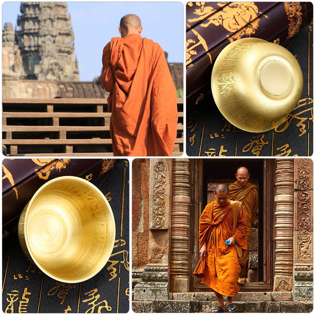 Copper Sacrifice Buddhist Supplies Water Bowl Holy Copper Temple Sacrifice Water Bowl Buddhist Supplies Carved Patterns China Mainland