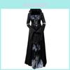 Rochie de Vrăjitoare de Halloween cu Glugă Costum Cosplay Pentru Femei Din Material Poliester Pentru Spectacol Pe Scenă