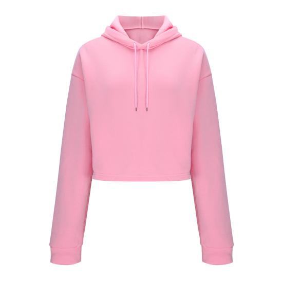 Women's Drawstring Cropped Hoodie Casual Long Sleeve Pullover Sweatshirts Workout Crop Tops Fall Outfits