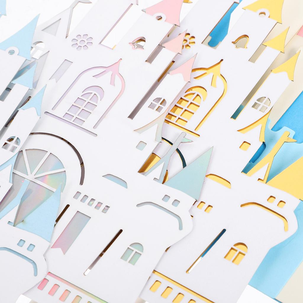 6 Pcs Castle Cake Insert Ornament Decorations Girls Birthday Cupcake Topper Wedding Decorate