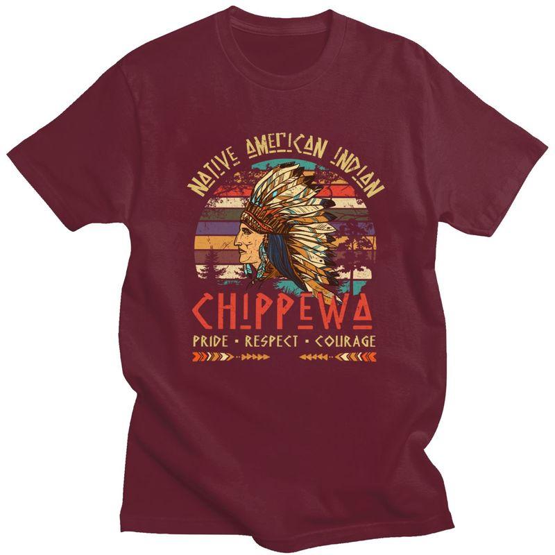 Chippewa Native American Indian Pride Indigenous Tribe T Shirt for Men Tshirt Summer Style Short Sleeve Tee Shirt Clothing