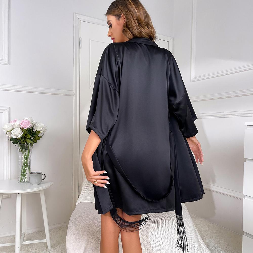 Women's Sexy Ice Silk Breathable Pajamas Set V-neck Sling Short Top/shorts Lightweight 3 Pcs Home Set Casula Stylish Soft Comfortable Sleepwear Set