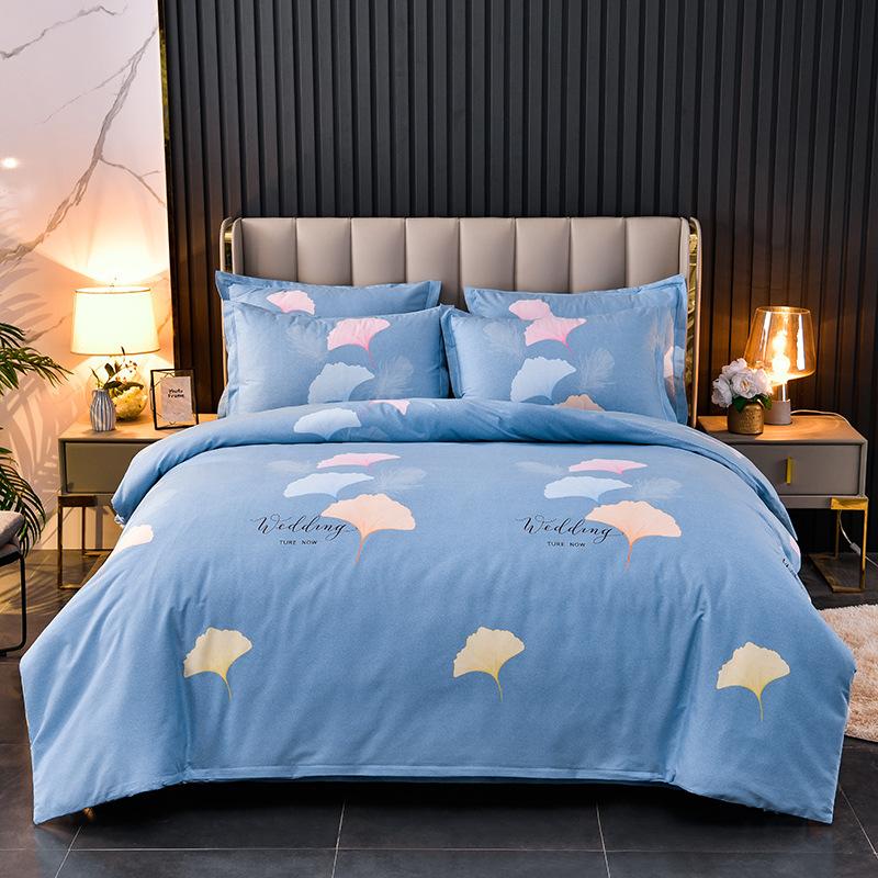 Thickened Cotton Four-piece Set, Pure Cotton Bed Sheet Quilt Cover, Dormitory Three-piece Set, Bedding