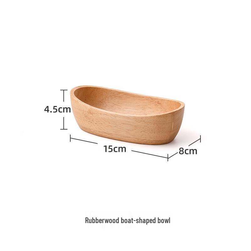 ZISIZ Rubberwood Boat Serving Bowl