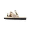 Augustine flat-bottomed toe slippers new spring pearl French with skirt, beautiful sandals