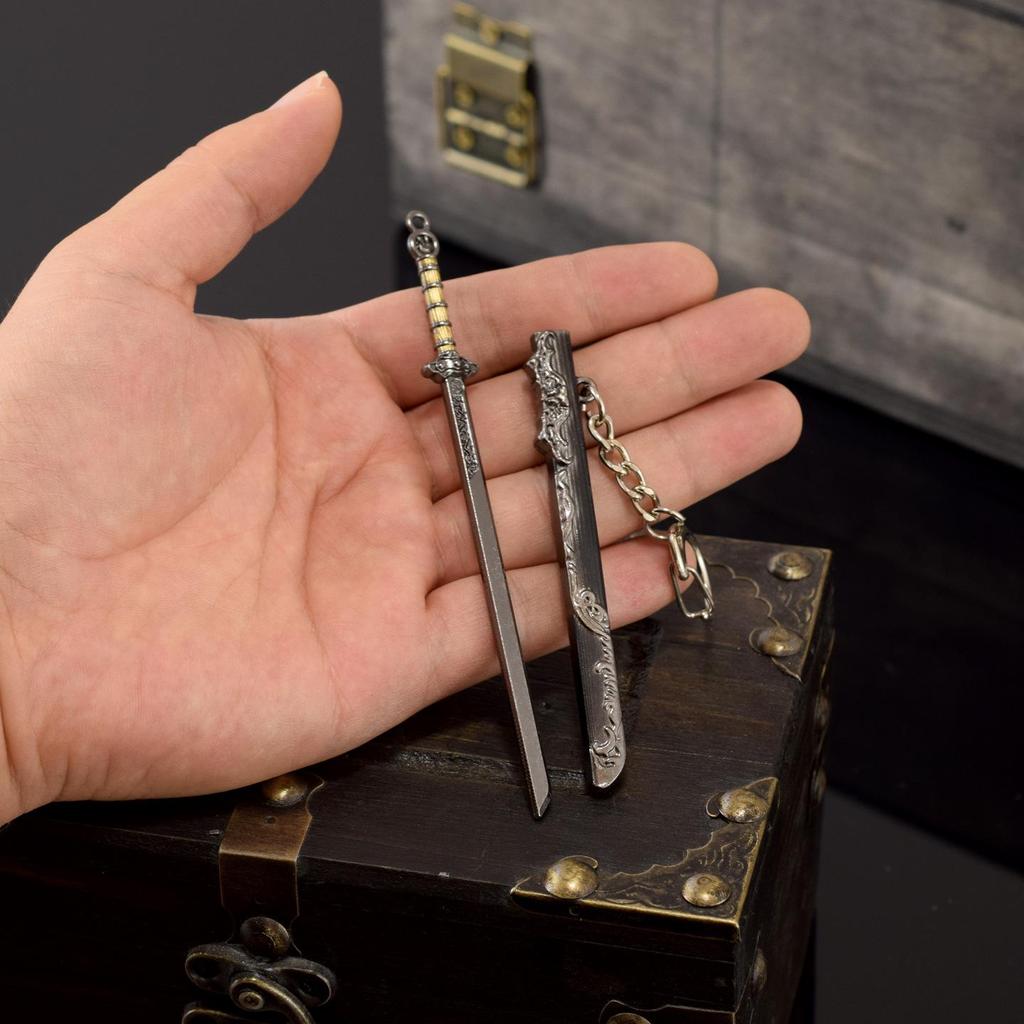 Ancient Green Bamboo Fengyun Sword & Kangxi Saber Set: Unsharpened Collectible with Embroidered Spring Knife, Qin Shi Huang & Goujian Designs.