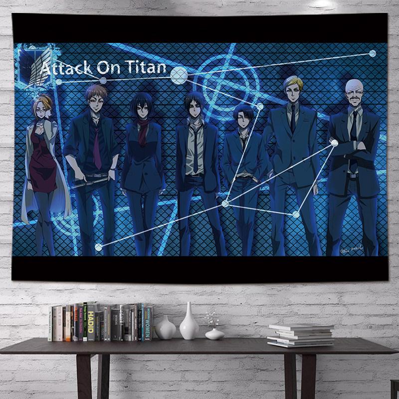 Vertical Attack On Titan Anime Tapestry Cartoon Wall Art Hanging For Bedroom Dorm Living Room Home Decoration