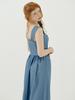 Vi Lac Tea Denim Shirring Dress
