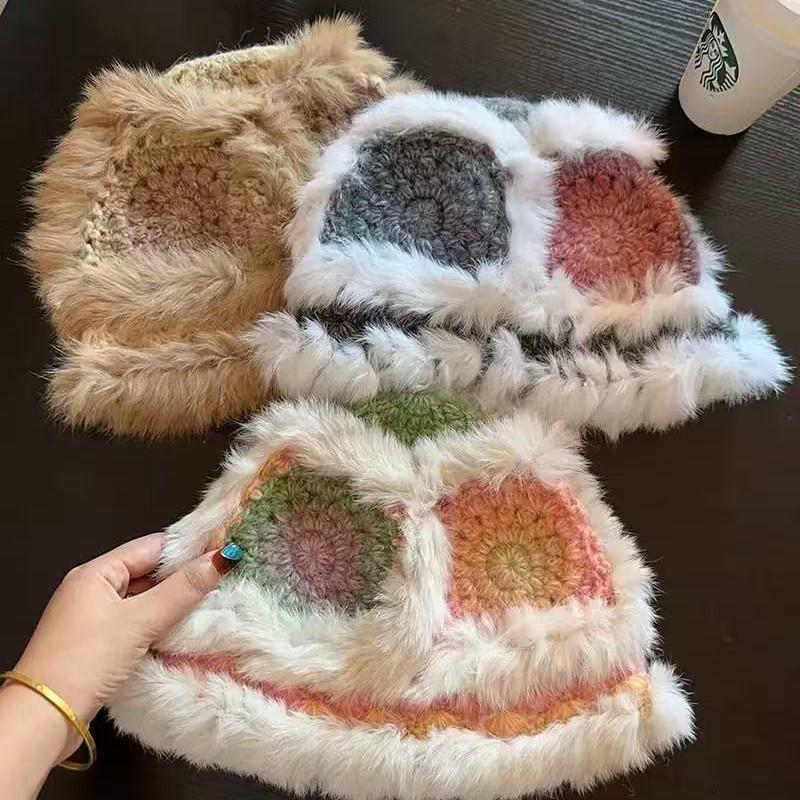 Flauschige Gestrickte Löwentanz-Mütze für Damen - Niedliches, Warmes Fell für Herbst & Winter