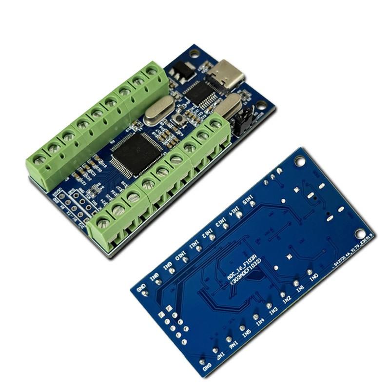 USB Interface 16-Channel 12-Bit AD Sampling Data Acquisition STM32 UART Communication ADC Module