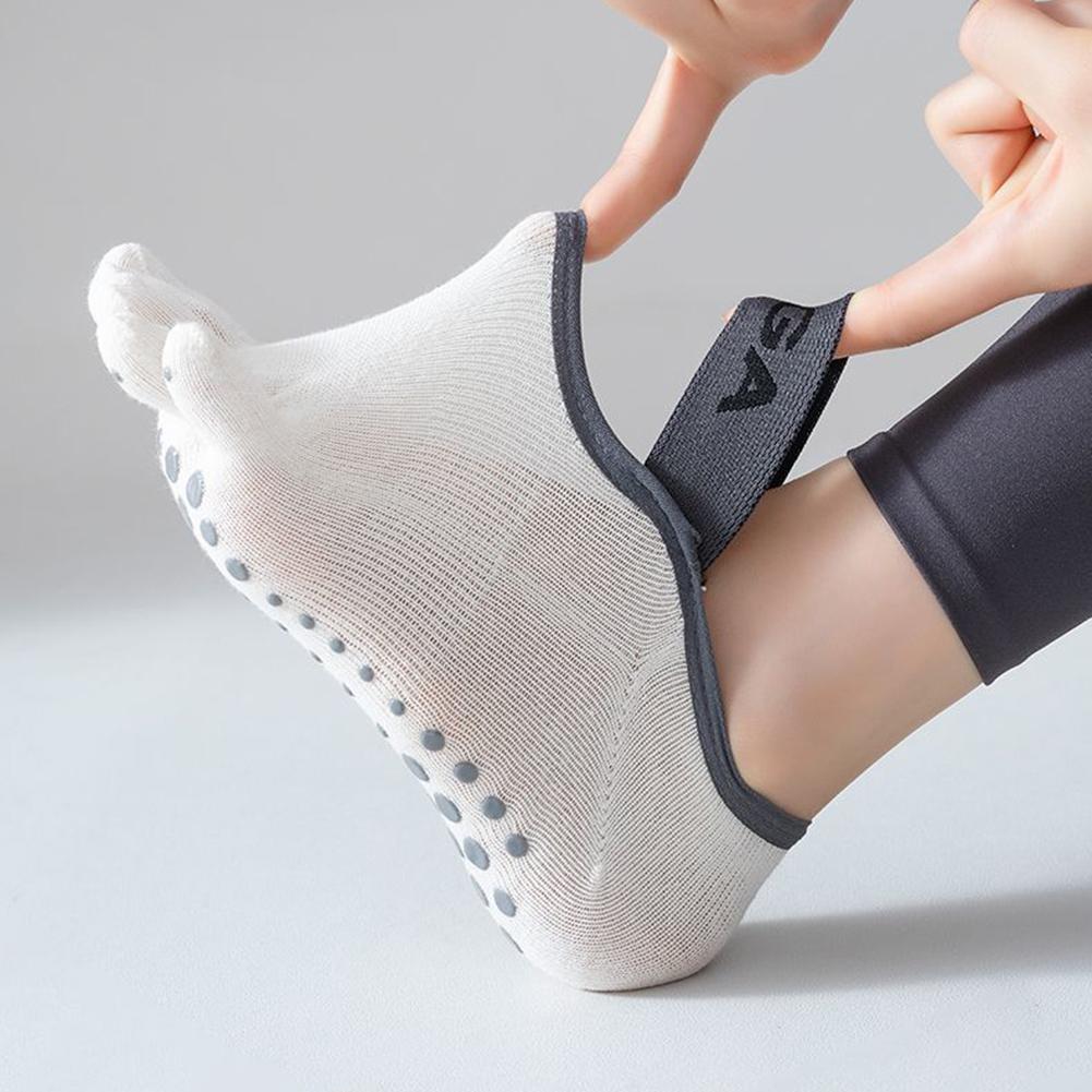 Damen Five-Finger Yoga-Socken Anti-Rutsch Ballettsocken Elastisches Fußgewölbe-Stützband Sorgt für einen sicheren Halt und verhindert ein Abrutschen