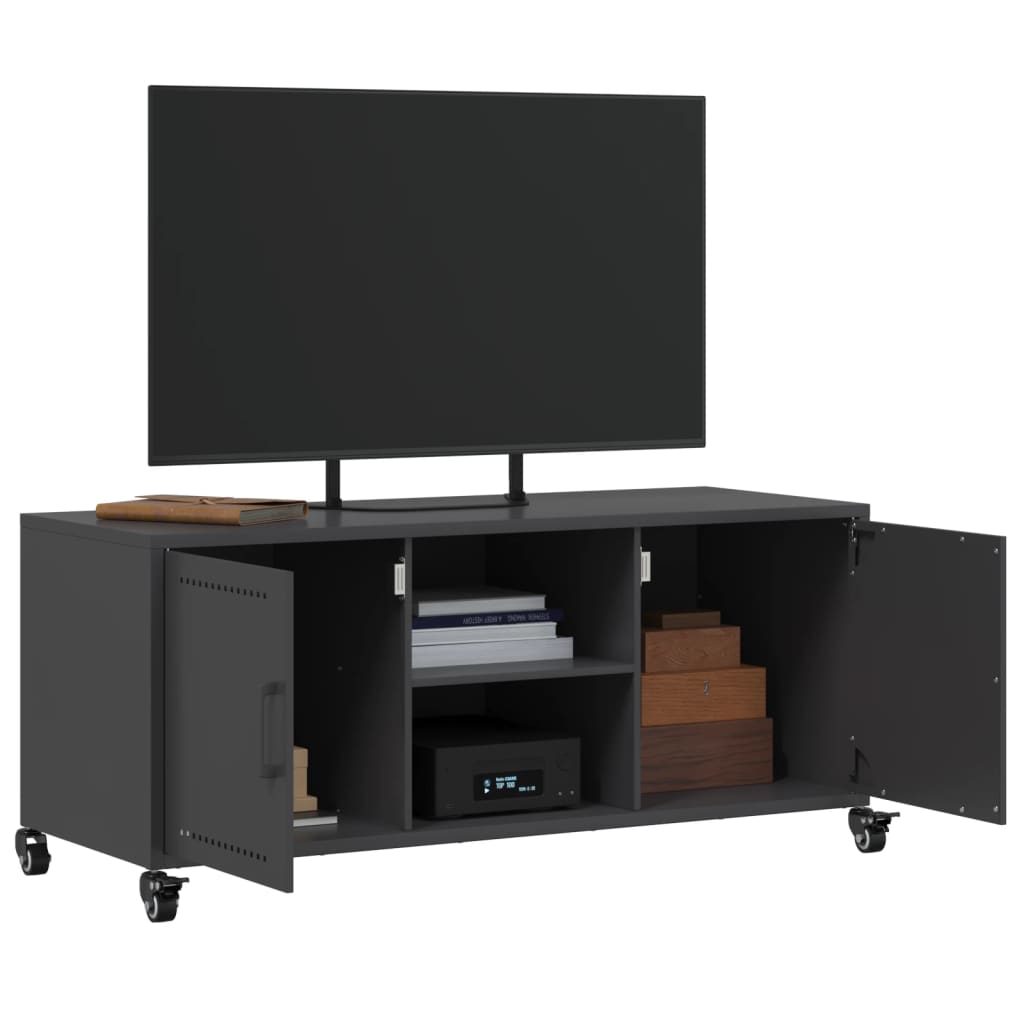 TV Stand Black 100.5 x 39 x 43.5 cm Steel
