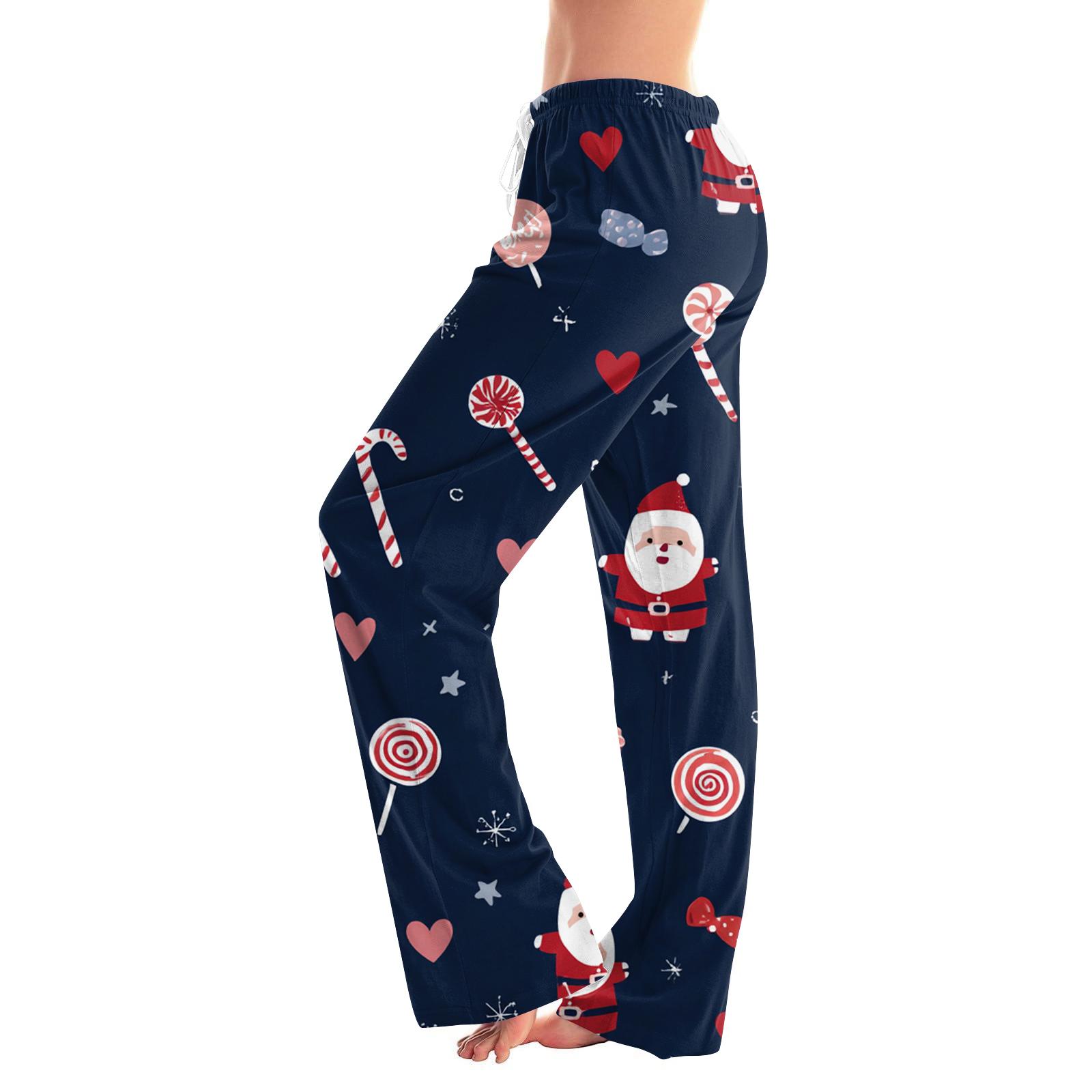 

Женские повседневные брюки на кулиске с рождественским принтом M