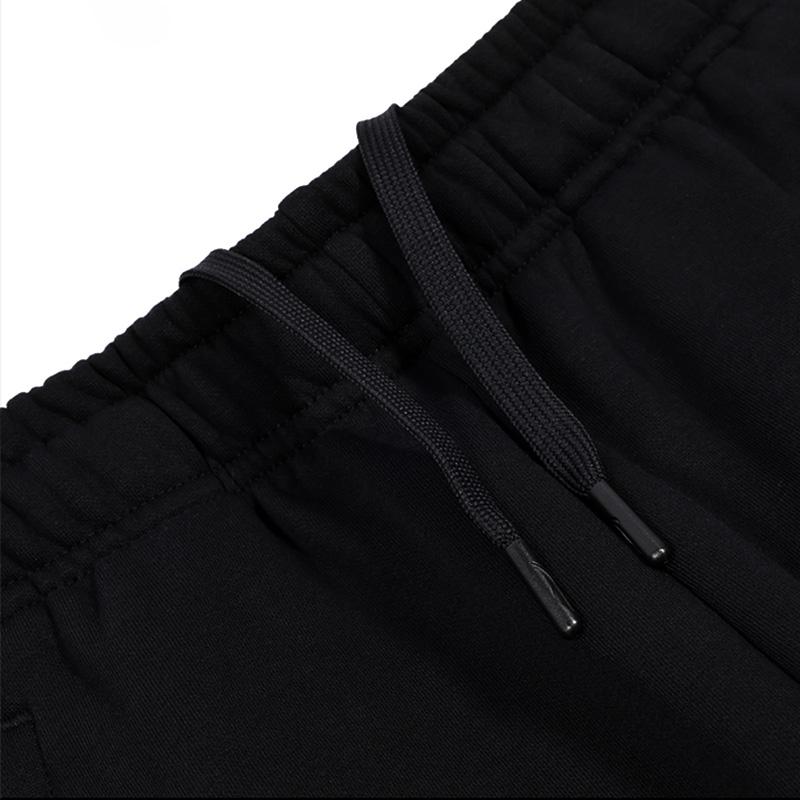 Li-Ning Solid Color Logo Fleece Lined Straight Leg Casual Pants Men bottoms AKLVH23-1