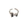 Women's Black Zircon Irregular Index Finger Ring - High-End Versatile Design