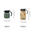 Floral Printing Flower Insulated Kettle Retro Vacuum Flask Thermal Bottle  for Outdoor