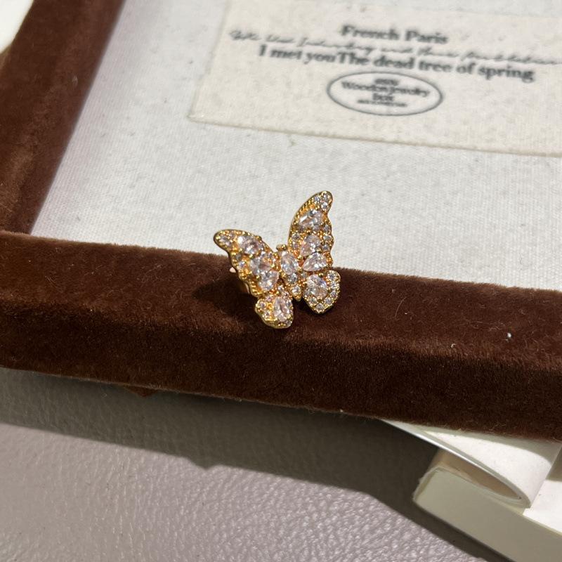 Point Diamond Cold Butterfly Necklace Bracelet Stud Earrings Unique Light Luxury Exquisite High Sense Mini Earrings