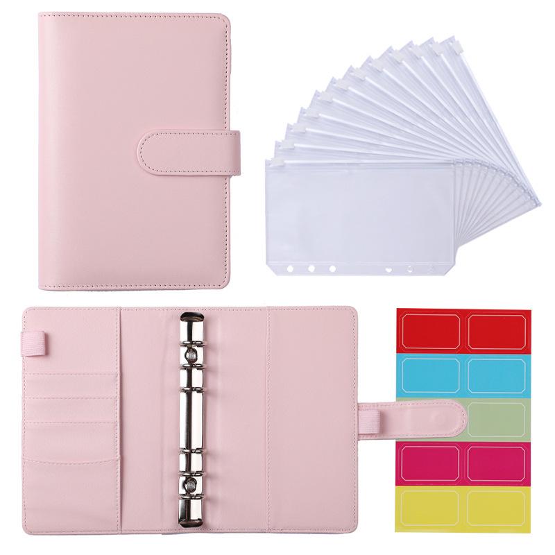 Cross-Border Macaron PU Leather Binder Notebook: Detachable Diary & Budget Book.